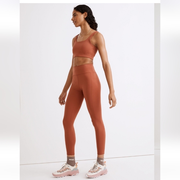 Madewell Flex High-Rise 25" Leggings $75 weathered brick small Rust Activewear - Picture 2 of 8